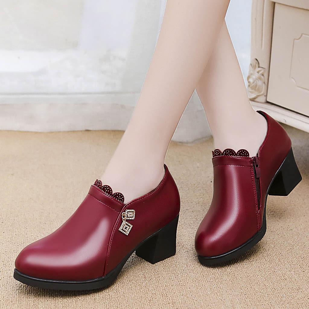 Botas de tacón cuadrado de tacón cuadrado para mujer Crystal Ankle comprar  a buen precio — entrega gratuita, reseñas reales con fotos — Joom