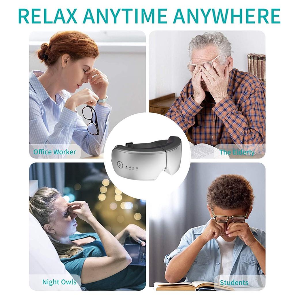 3.7V 4D Electric Smart Eye Massager Vibration Heated Massage For Tired Eyes Dark Circles Remove Eye Care