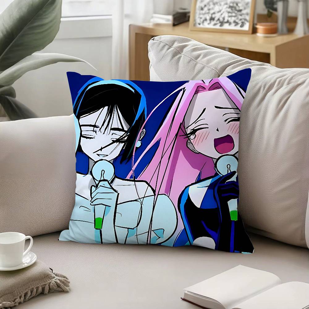 Cute Love Mizi And Sua Anime Alien StageS Throw Pillow Covers Pattern Cushion Cover Suitable For Sofa Bedroom Car Pillow Cover