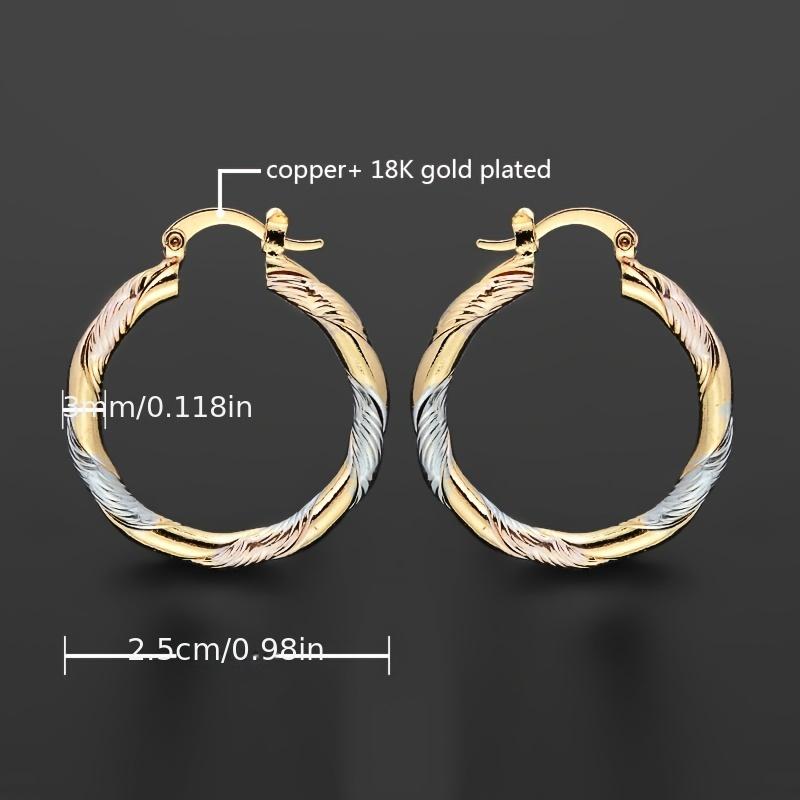 Stilvolle und luxuriöse gehäkelte Ohrringe mit gedrehtem Muster aus Edelstahl, Vintage-Runddesign, perfekt für Frauen als Geschenk