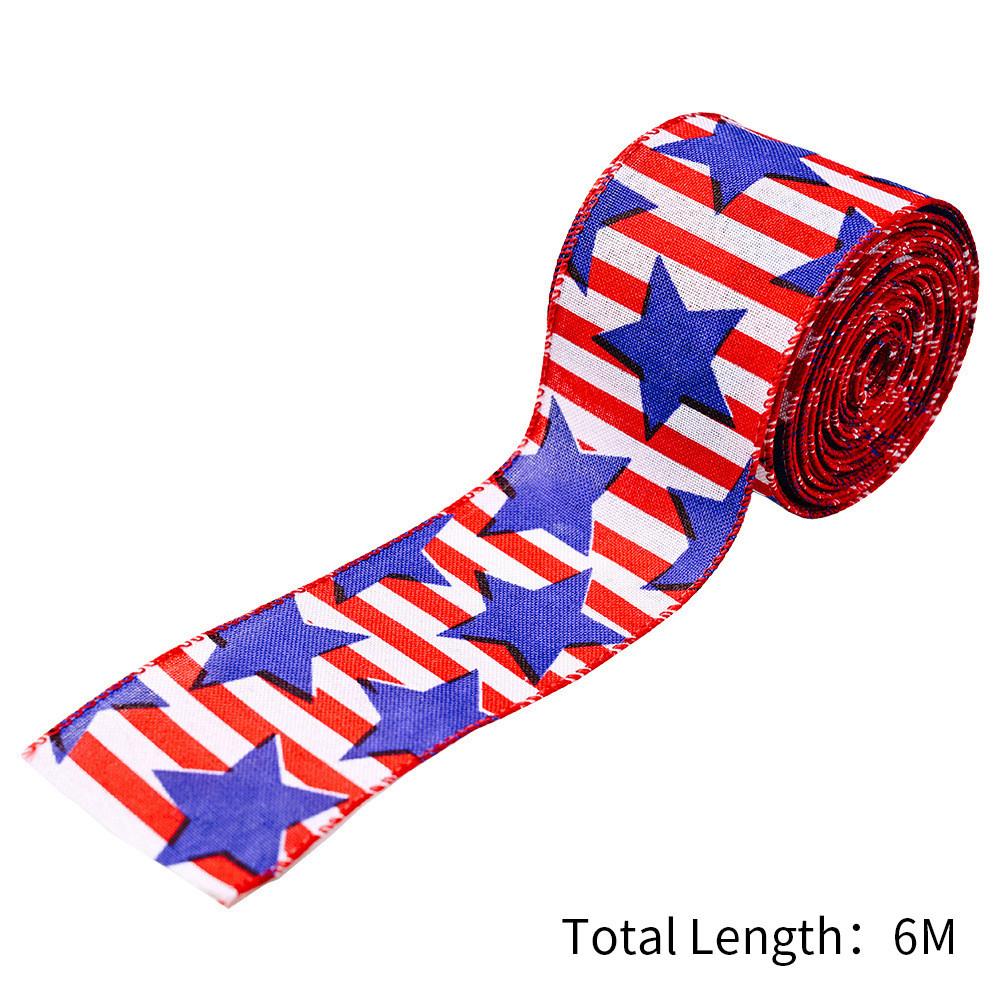 Colorful Independence Day Car Print Ribbon 6 Meter Decorative Ribbon For Festive Home And Store Gifts