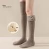 1 Pair Women Winter Socks Tihick Plush Over Knee Socks Anti-slip Solid Color Warm Thickened Stockings Warmth Socks for Various Occasions