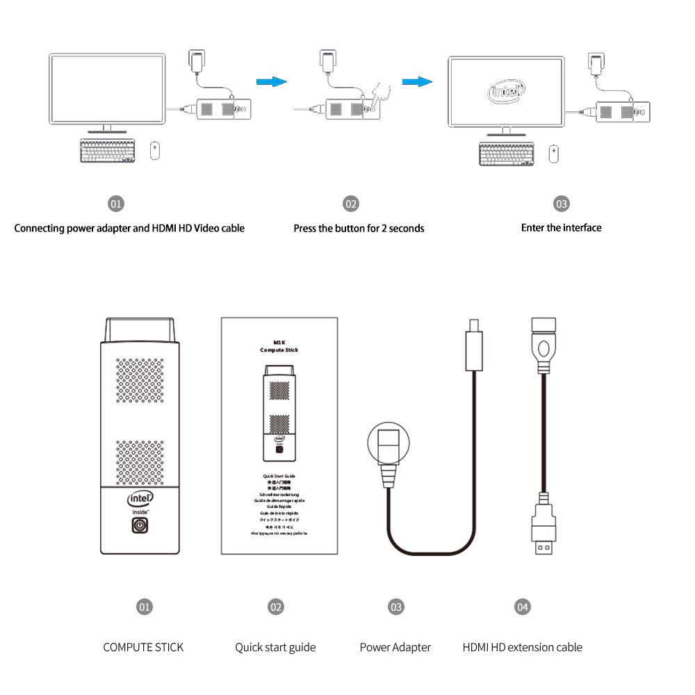 J4125 Quad-Core Mini PC Stick M1K: Kompakter Win11 HDMI 2.0 Taschenformat-Host