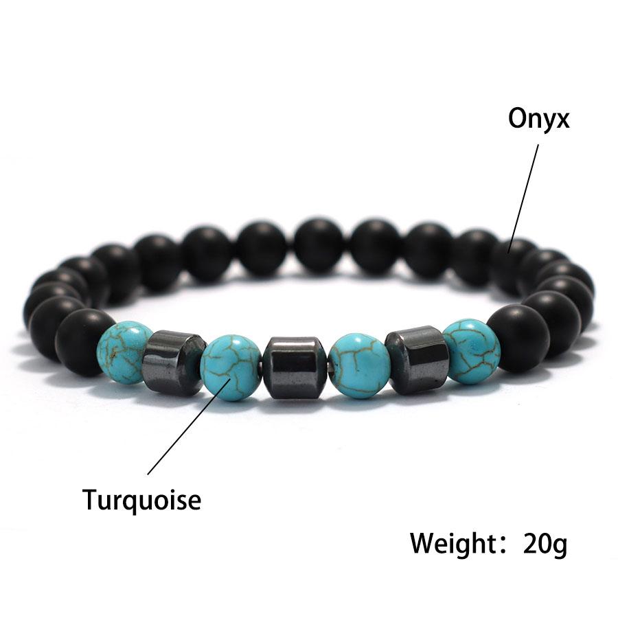 Pánský náramek 8mm Onyx Howlit Hematit Léčivý Mosazný Náramek Meditace Jóga Tygří Oko Náramek Přítel Manžeta Ruční Šperk Dárek