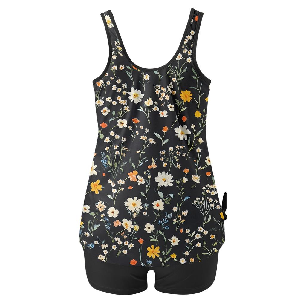 Damen Badeanzug mit Shorts, fließender zweiteiliger Badeanzug, Badebekleidung