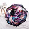 Rooster pattern, automatic folding umbrella, portable and foldable design, 8 ribs, a Christmas or birthday gift.