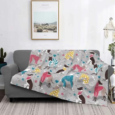 The Whippet Blanket Soft Flannel Fleece Warm Greyhound Sighthound Dog Throw Blankets for Office Bedding Couch Bedspreads