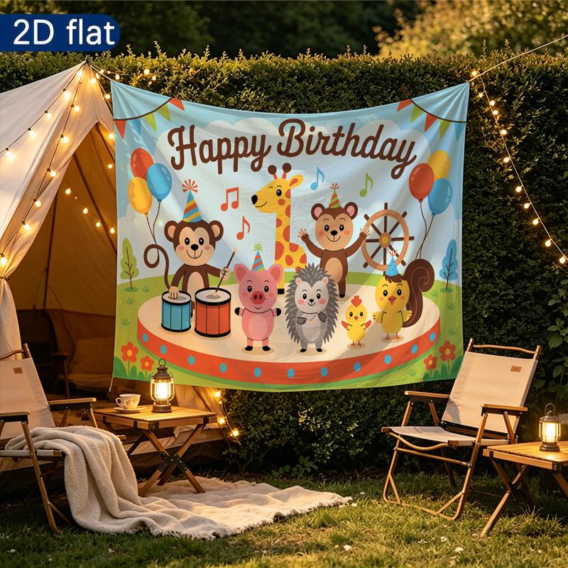 Party Backdrop Flat Banners Animals Circus Celebrations Wedding Enthusiasts Photo Background Decor Front Door Decor