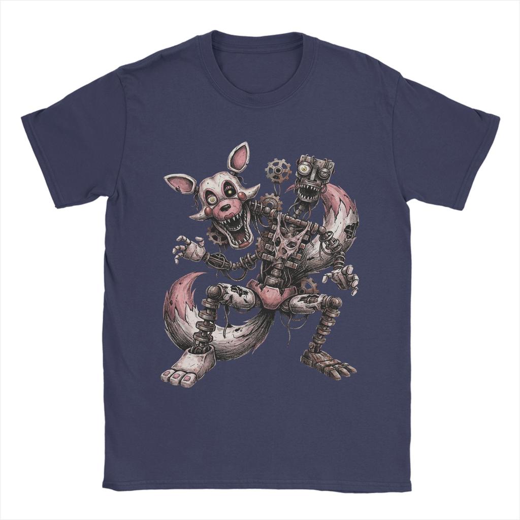 Mangle White Fox Pink Accents Horror Icon Freddyed Bonnie Game TShirts for Men Humor Pure Cotton Tee Shirt T Shirts Summer Tops