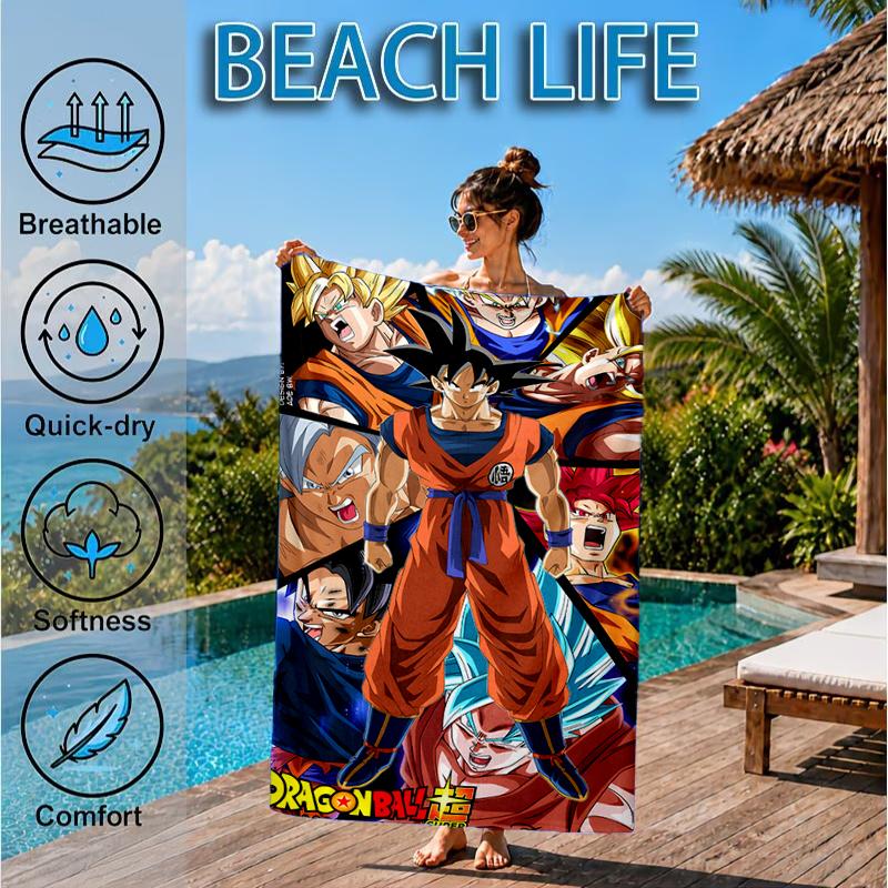 Asciugamano da Spiaggia con Disegno di Anime di Draghi, Asciugamano da Spiaggia in Microfibra, Perfetto per Piscina, Spiaggia, Viaggi, Decorazioni per la Casa, Regali per Fan di Feste in Spiaggia