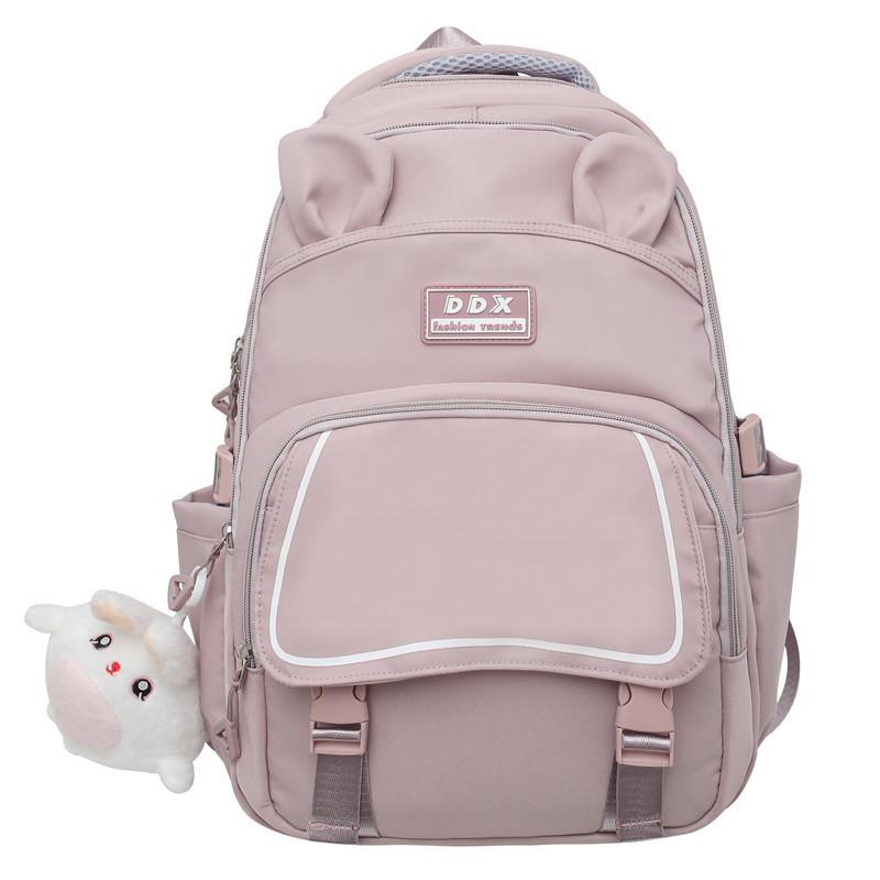 

Crossborder Trend Nylon School Backpack With Lightweight Construction For Middle School Students лавандовий