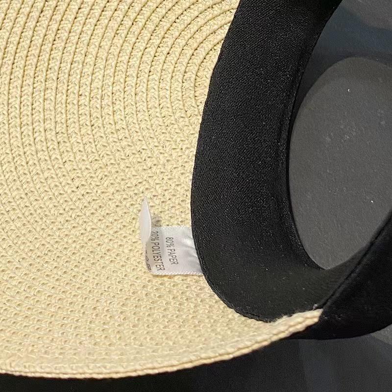 New Summer Empty Top Raffia Straw Hat Women Outdoor Travel Beach Sunscreen Anti Uv Riding Sun Hat Girl Big Brim Bow Visor Cap
