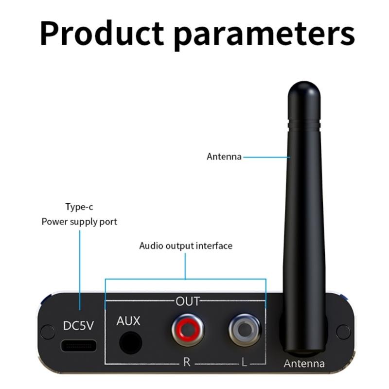 Compactly Wireless Bluetooth-compatible 5.4 Audios Receiver Adapter For Car Home Use Auxs Output USB TF Card Playbacks