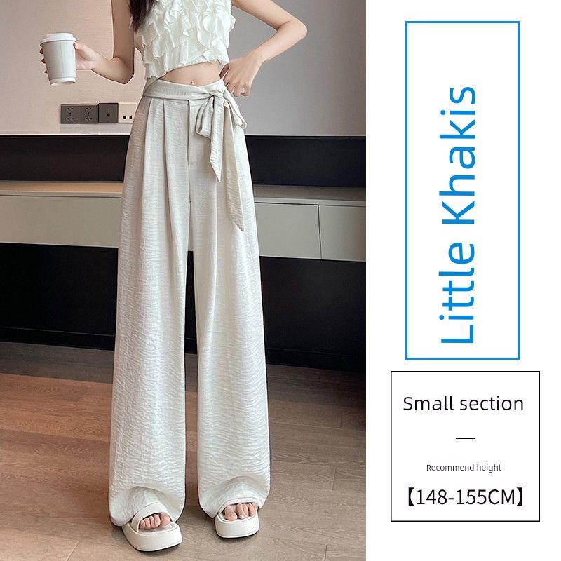 Autumn New Arrival Work Clothing Ice Silk Cotton Linen Lace-up Suit Loose Pants High Waist Slim Looking Casual Mop Straight-leg Yamamoto Pants