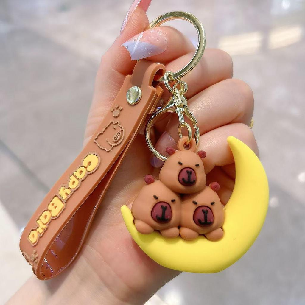 Cartoon Capybara Keychain: Cute Backpack Pendant and Hanging Doll Gift