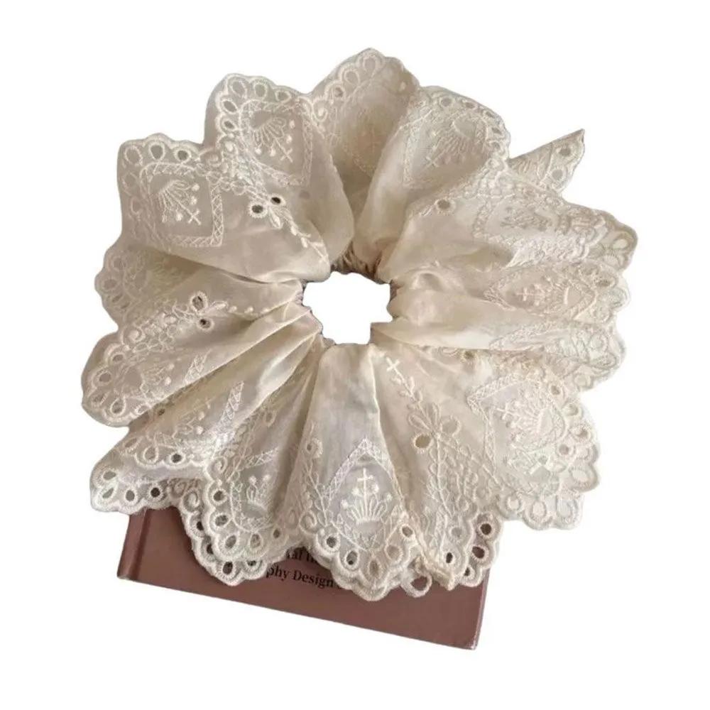 Chocoring Shop Romantic Embroidery Punching Lace Volume Scrunchie