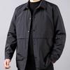 Men's Plus Size Windproof Lapel Workwear Jacket - Black/Navy Blue, Casual Loose Fit for Spring/Autumn