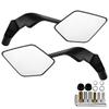 Motorcycle Wide View Rearview Mirror Flip Adjustable Angle Plastic Glass Material Universal Quick Mount For Road Safety