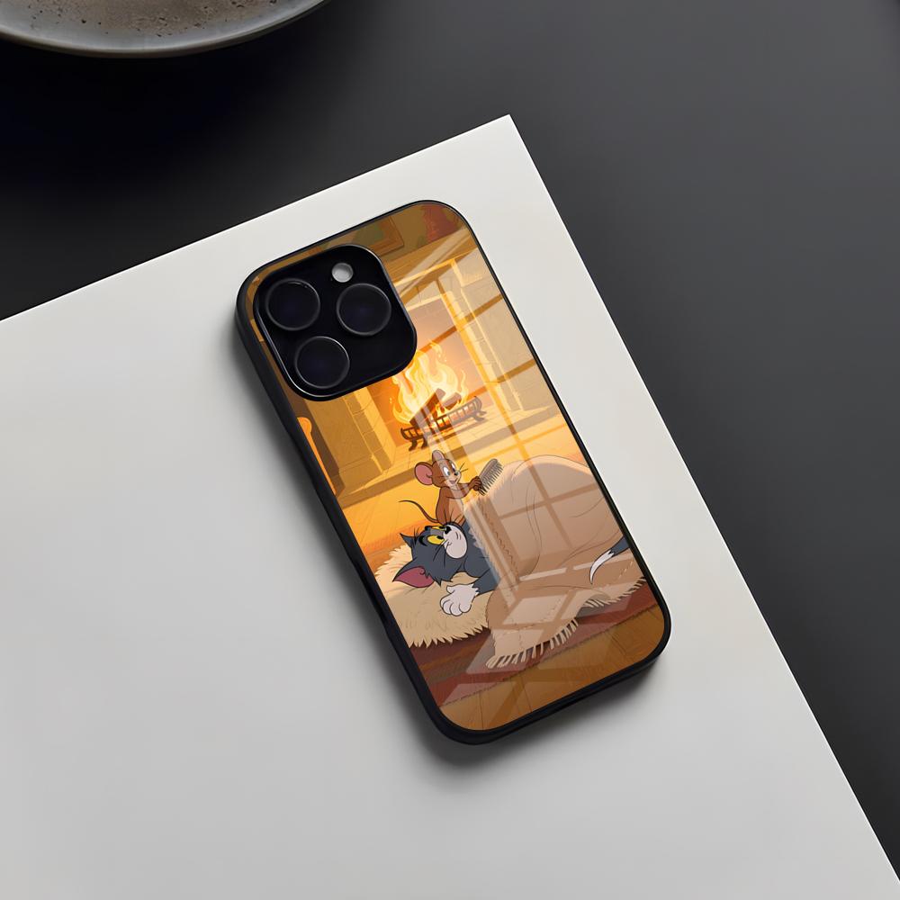 T-Tom And J-JerryES Phone Case For IPhone 17 Pro Max 16 15 14 Pro Max 13 11 X Xs Xr 8 7Plus Glass Cover