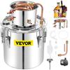 Alcohol Still, 50L Stainless Steel Water Alcohol Distiller with Condenser, 13.2Gal Wine Making Boiler with Copper Tube