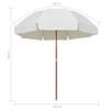 300 Cm Steel Mast Sun Umbrella In Sand White Beige