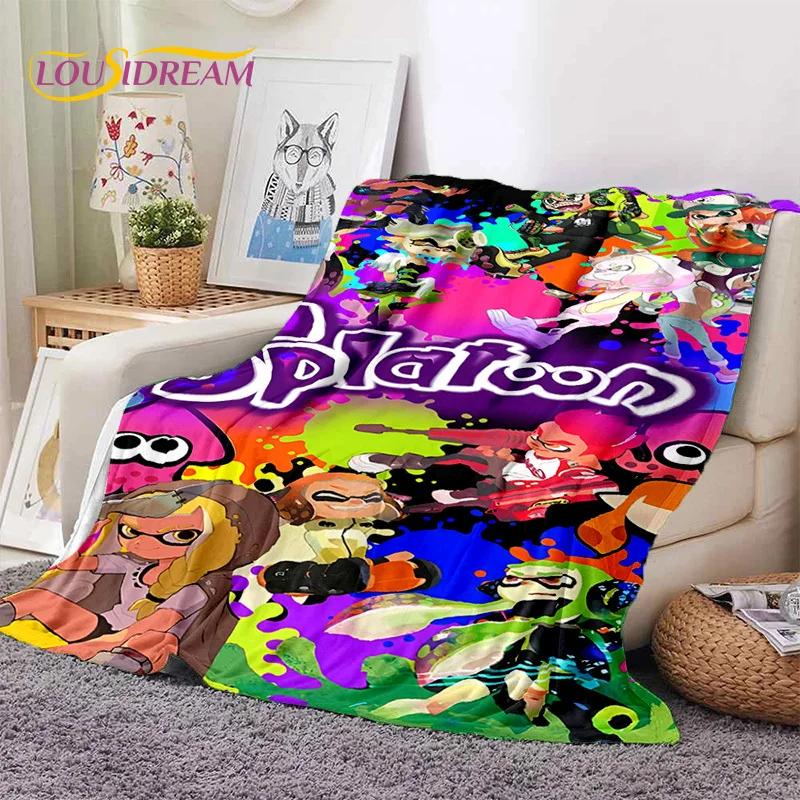 Splatoon3 PC Gamer Cartoon Game Soft Flannel Blanket for Beds Bedroom Sofa Picnic,Throw Blanket for Cover Outdoors Leisure Gift