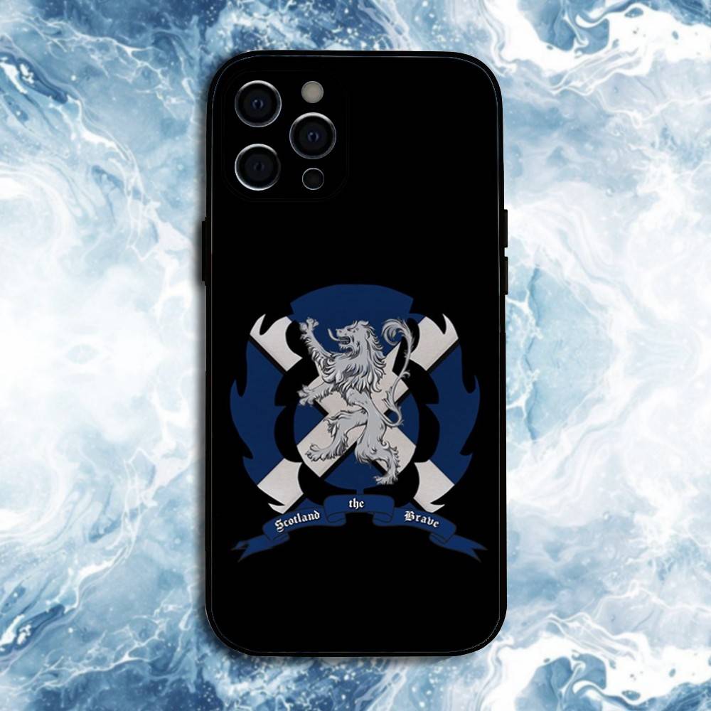 Scotland Scottish Flag Phone Case For iPhone17,16,15,14,13,12,11 Plus,Pro Max, Soft Silicone Black Cover