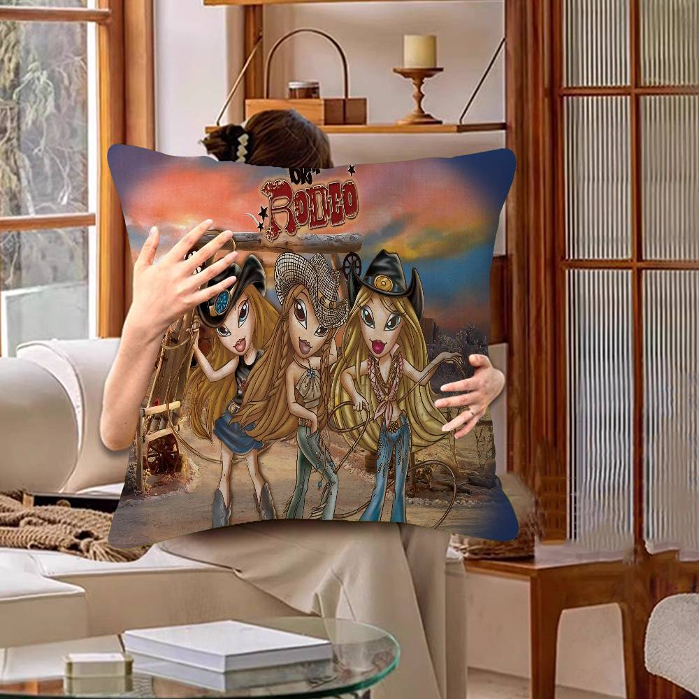 Bratz Doll Classic Vintage Pillowcase Toon Gift Cushion Cover Bedroom Home Sofa Chair Seat Decor Pillow Case