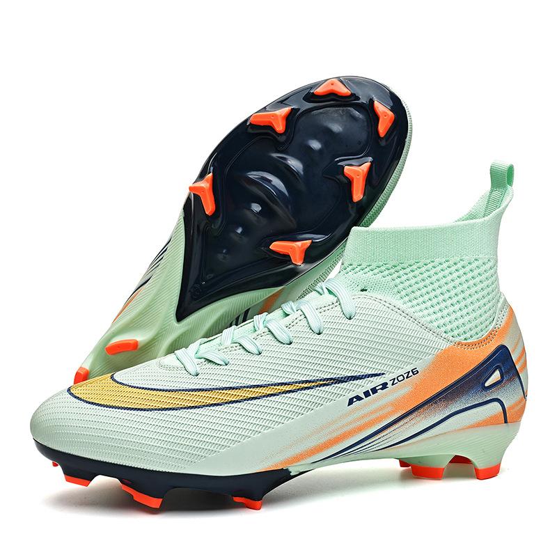 New High-Top Football Shoes Tf Broken Nails Artificial Turf Ag Nails Leather Feet Training Shoes For Men And Women