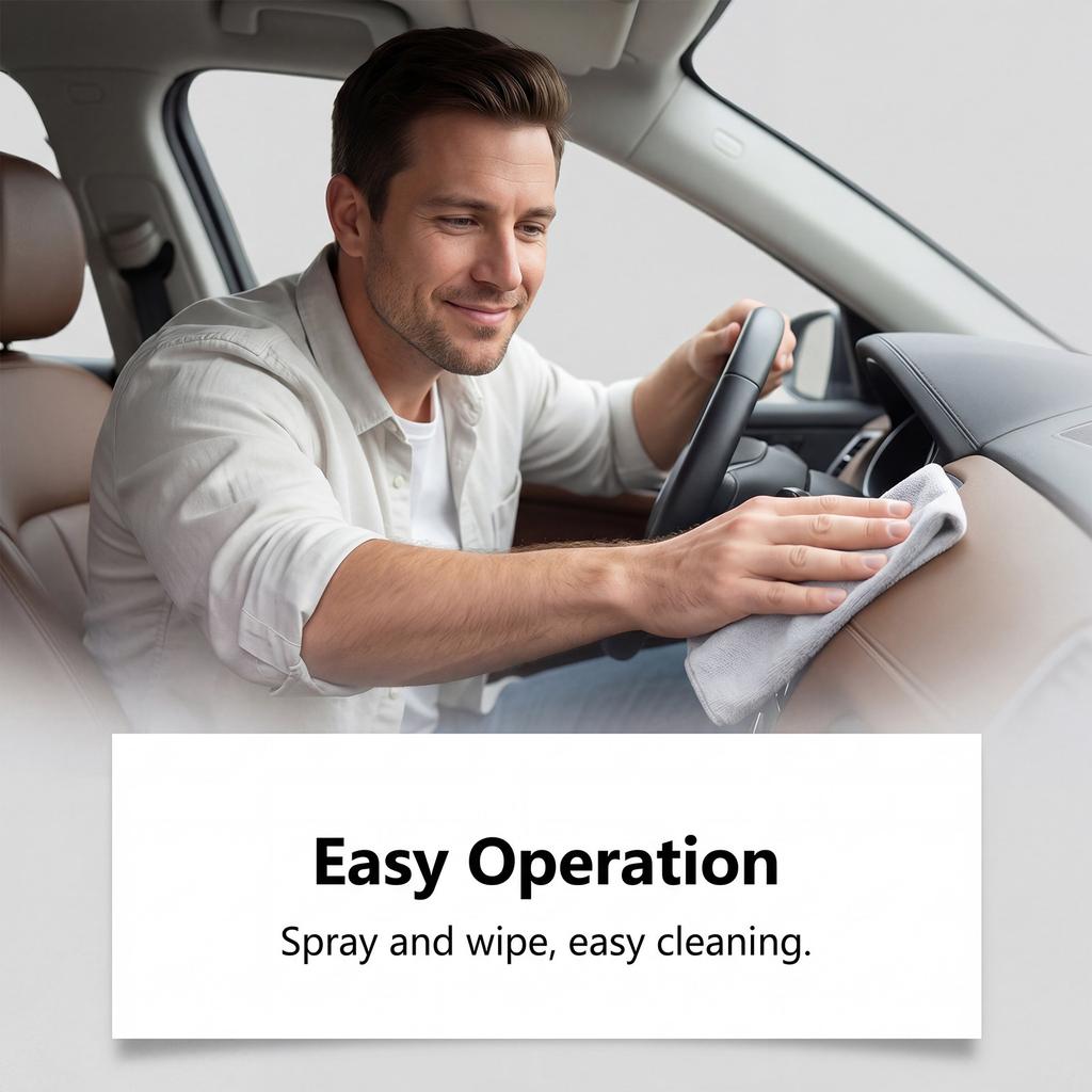 HOMONTH Car Interior Cleaner Gentle Cleaning Odor Refresh Shine Maintenance Cleaner