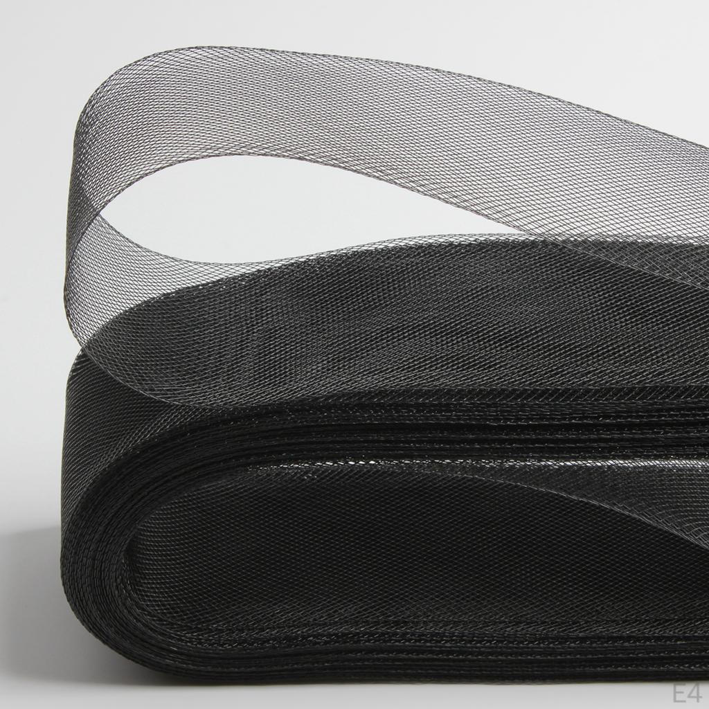 2 Rolls of 25 Yards and 4 cm Wide Polyester Ribbon Hair Net Mesh for DIY Craft Bridal Decoration