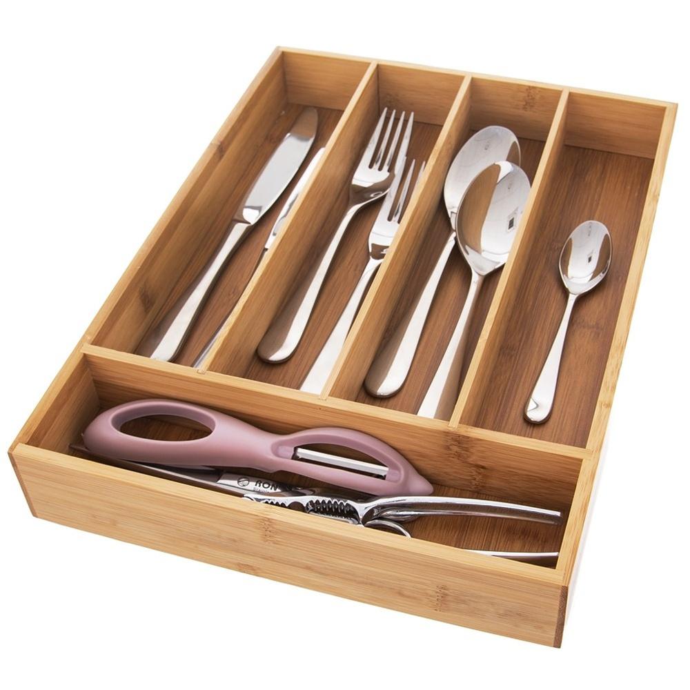 Bamboo cutlery drawer insert 35x26 cm