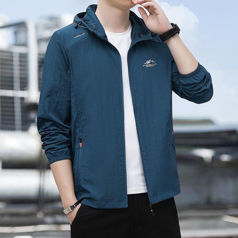 Sun Protection Clothing Men's Summer Coat Thin Lightweight Breathable Ice Silk Jacket