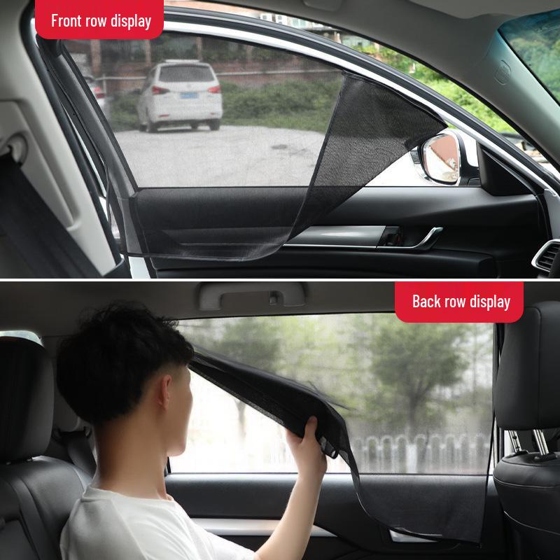 Magnetic Car Window Sunshade & Mosquito-Proof Mesh Curtain