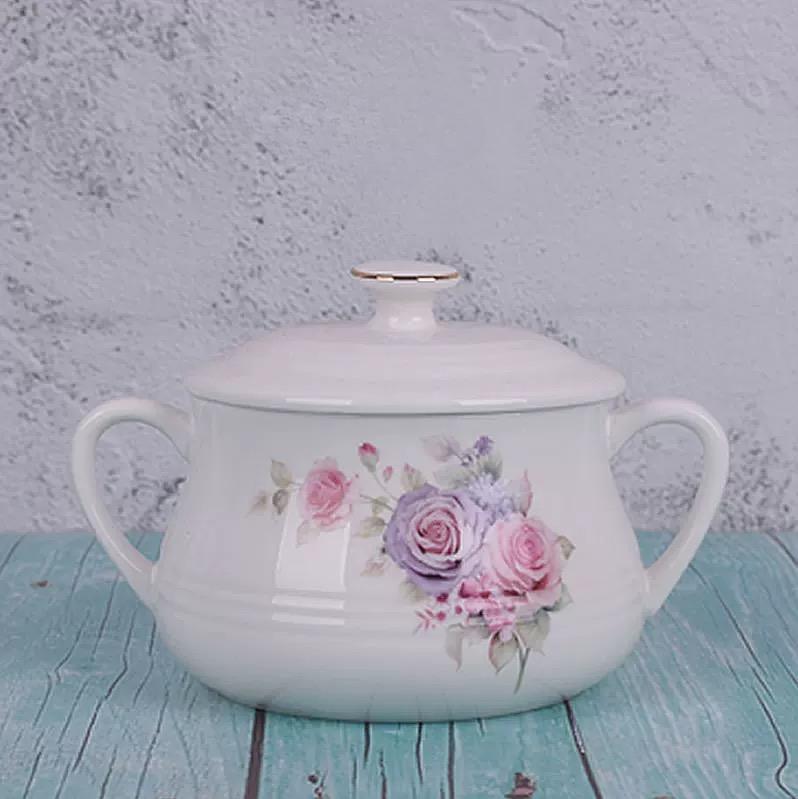 

Молоковарка эмалированная миска миска для детского питания горшок для ушей мультфильм с крышкой индукционная кастрюля для приготовления пищи 500ml