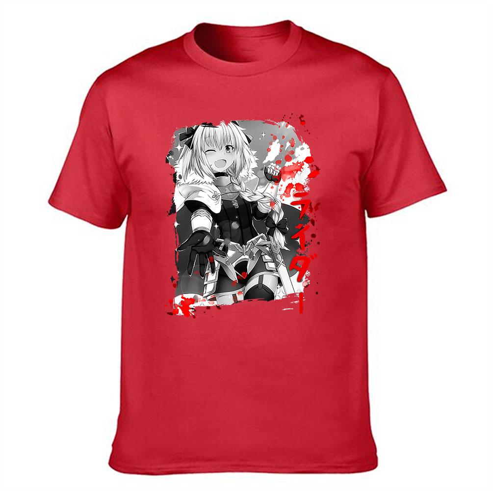 Unisexs Pure Cotton Tshirt Anime Astolfo Rider Print Casual Short Sleeve Tee For Otaku Fans