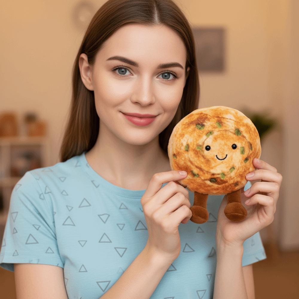 Shallot Pancake Cartoon Plush Keychain Stuffed Kawaii Plush Doll Pendant Comfort Cartoon Plush Toy Pendant Christmas Gift