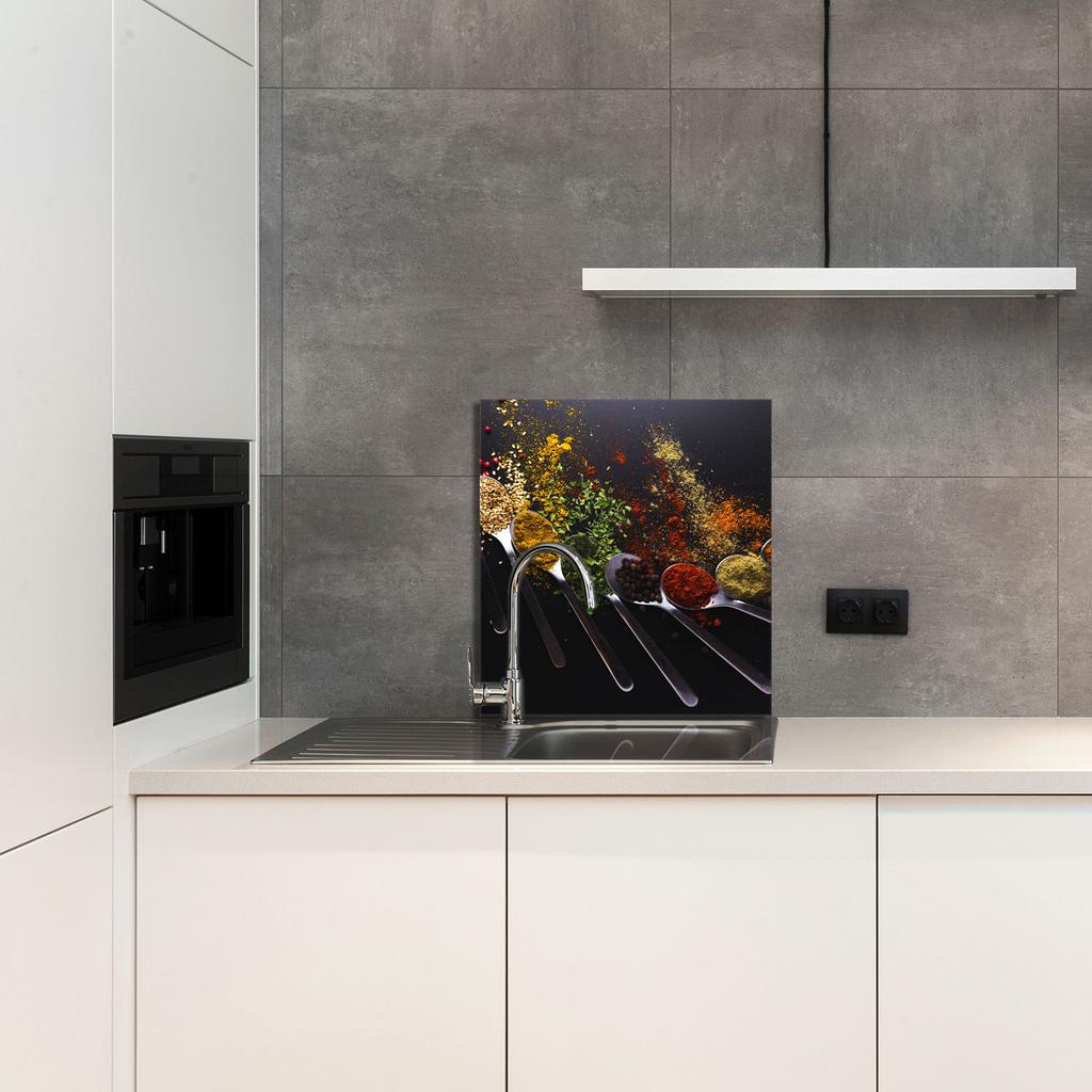 GLASS PANEL FOR KITCHEN 60x65 Spices