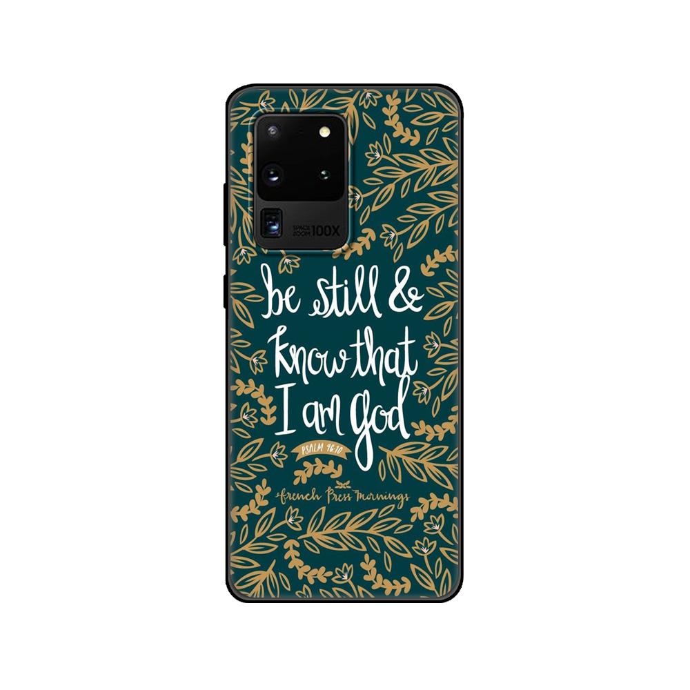 Black Tpu Case For Samsung Galaxy S20 /S20 PLUS/S20 ultra/S20+ /S20FE Back Cover Caliber Bible Quotes