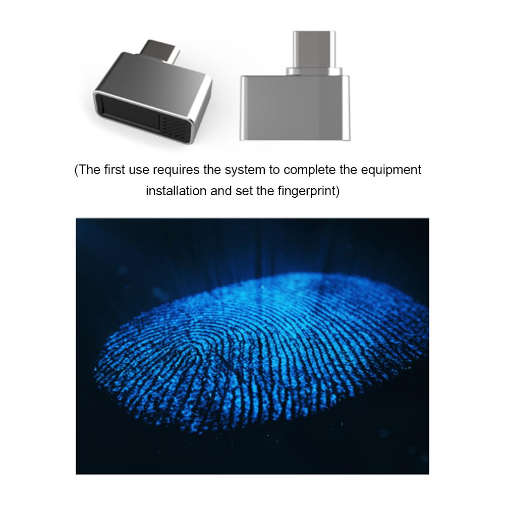 Typ-C Biometrisches Scanner Vorhängeschloss Passwortfrei Mini-USB Fingerabdruckleser Laptop PC Biometrie Schlüssel für Windows 7/10/11