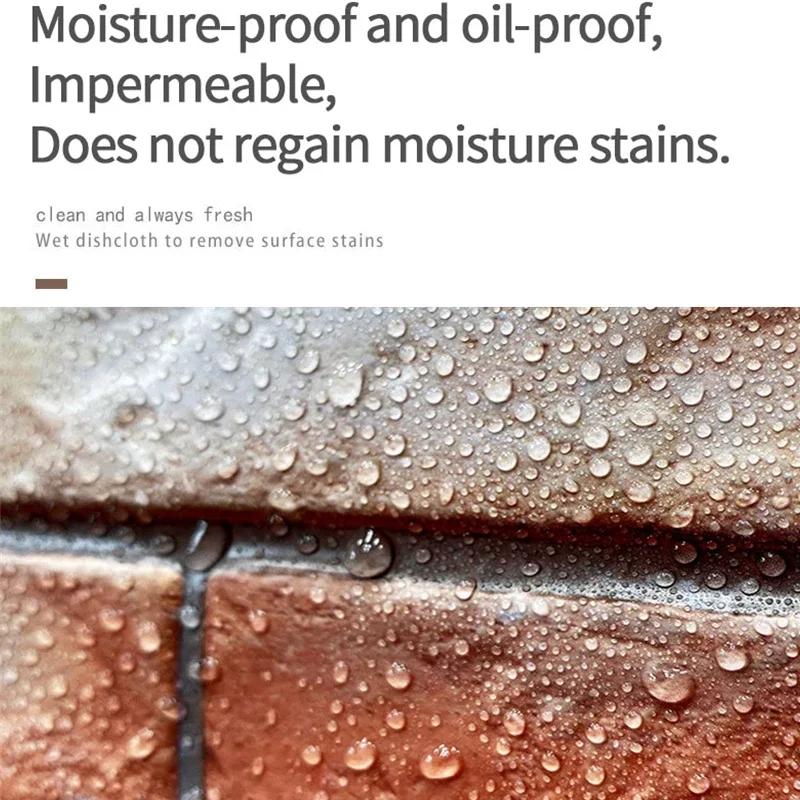 5/10pcs 3D Brick Wall Sticker Self-Adhesive PVC Wallpaper for Bedroom Waterproof Oil-proof Kitchen Stickers DIY Home Wall Decor