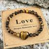 Natural Stone Beaded Bracelet Heart Couple Bracelet Elegant Strand Bracelets  Women Lovers