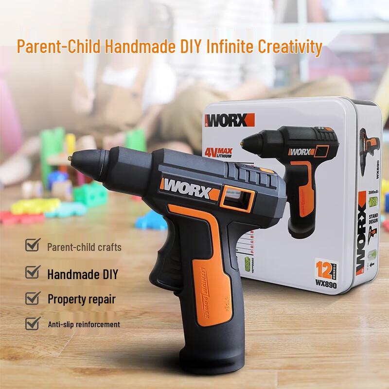 Worx WX890 Sladdlös smältlimpistol CN-kontakt (adapter ingår)