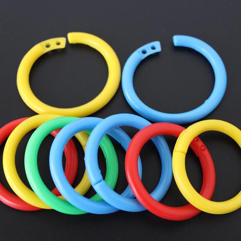 20Pcs Circle Loose Leaf Easy Rings Notebook Book Binder Plastic Hoops Diy Albums