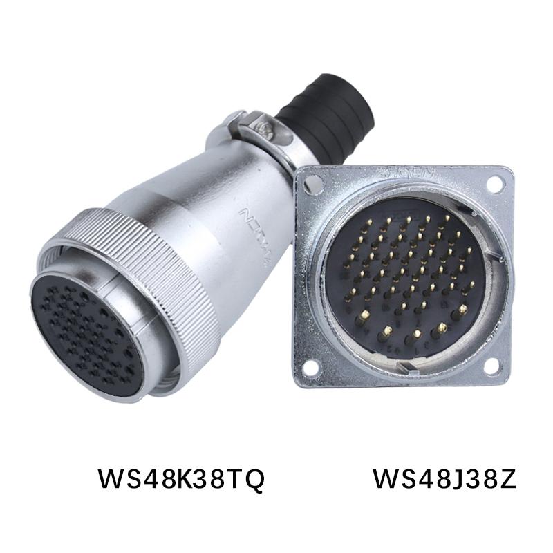 ZHQCN WS48 TQ+Z Waterproof M48 Female Plug Male Socket Panel 5 7 20 27 38 42 Pin Industrial Aviation Connector Electrical Power