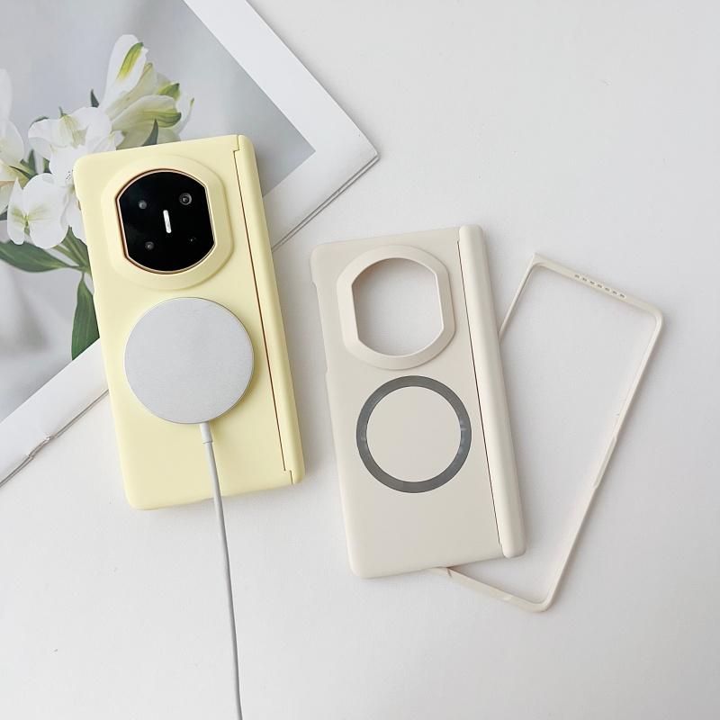 For Huawei Mate X7 Case Hinge Protection Oil Spray Soft Touch Solid Color Magnetic Protective Screen Frame Cover