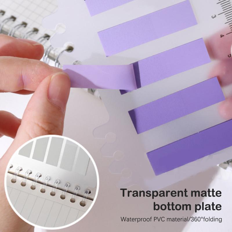 100 Sheets Color Transparent Waterproof Loose-Leaf Label Sticky Notes Index Tab Strip School Office School Stationery Supplies