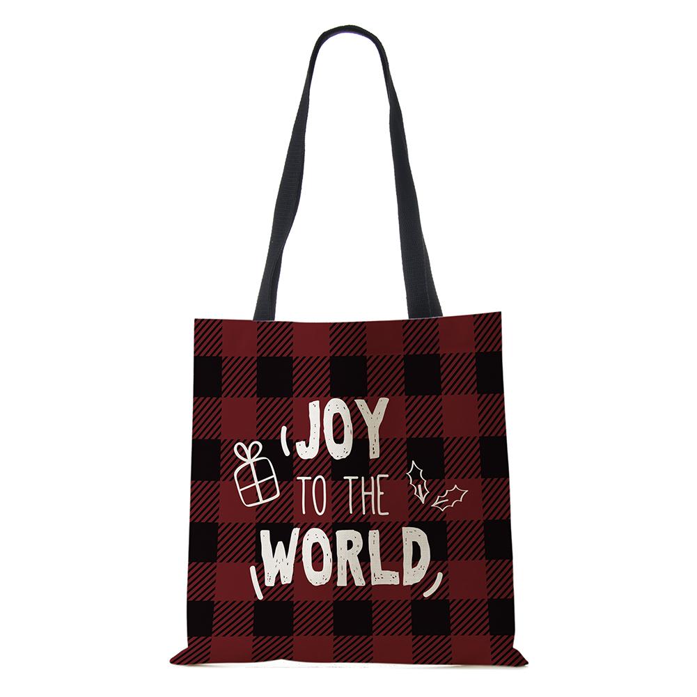 Christmas Harajuku Canvas Shopper Bag Merry Christmas Tree Reusable Travel Shoulder Bag Large Capacity Folding Storage Tote Hand KTB