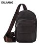 2024 Men's Genuine Leather Crossbody Chest Bag - Top Layer Cowhide for Outdoors & Business