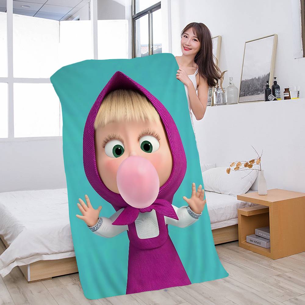 Cartoon Cute M-MashaS And The Bear Beach Towel Colorful Bath Towels for Girl Microfiber Quick Dry Sand Free Beach Gym Pool